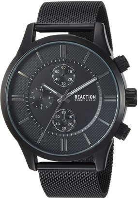 Kenneth Cole Reaction Male Analog-Quartz Watch with Black Strap Stainless Steel 22 (Model: RKC0214001)