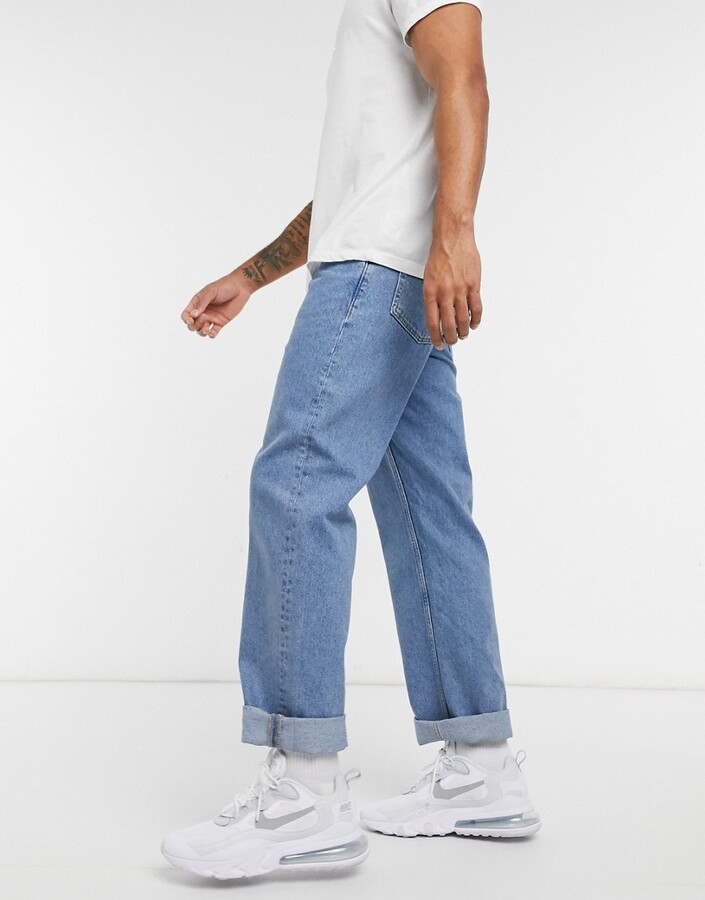 Topman baggy jeans in mid wash ShopStyle