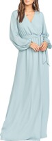 Thumbnail for your product : Show Me Your Mumu Lady Long Sleeve Faux Wrap Gown