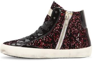 Philippe Model Glittered Leather High Top Sneakers