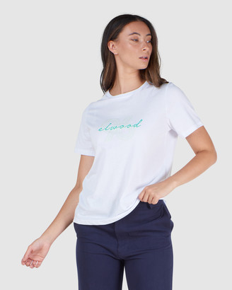 Elwood Women's White T-Shirts & Singlets - 96 Script Tee - Size One Size, 6 at The Iconic