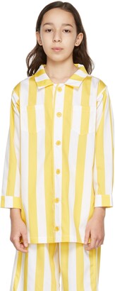 M’A Kids Kids Yellow & White Striped Shirt