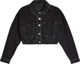 Thumbnail for your product : Topshop Elastic Waist Crop Denim Jacket
