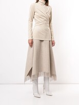 Thumbnail for your product : GOEN.J Faux Suede Body-Wrap Paneled Top