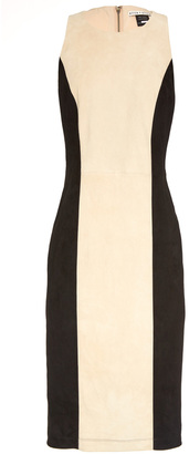 Alice + Olivia Dex Suede Colorblock Fitted Dress