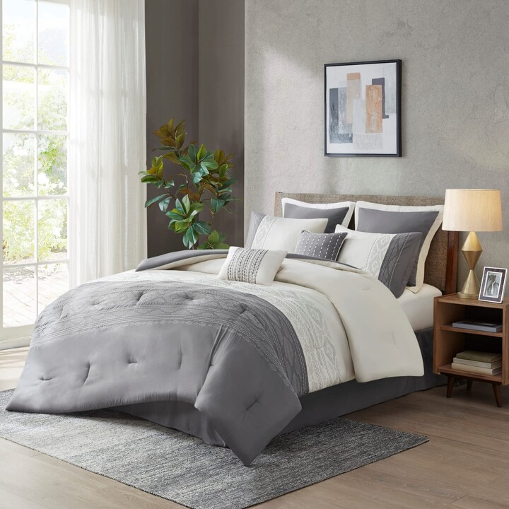 Gracie Mills Helena Comforter Set, Queen - Grey - ShopStyle