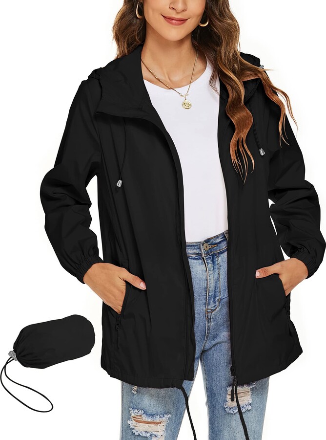 Rapbin Waterproof Jackets Women Jackets Lightweight Thin Trench Coat