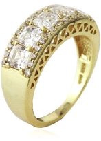 Thumbnail for your product : Gold over 925 Silver Asscher Cut CZ Band Ring