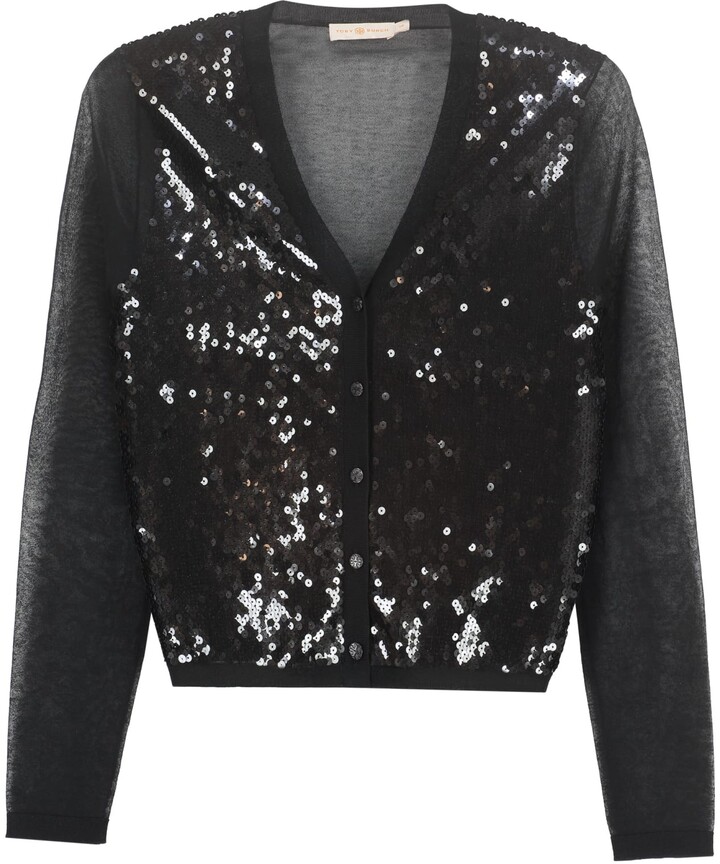 black sequin cardigan jacket
