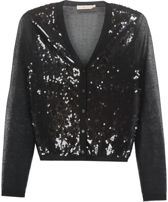 Tory Burch Sequined Cotton Cardigan - ShopStyle