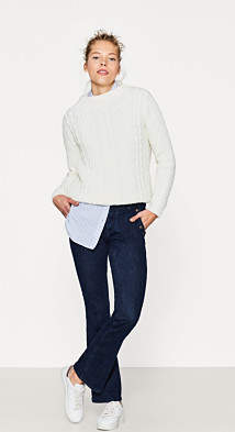 Esprit Bootcut high rise jeans with studs in a crested look