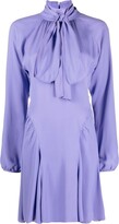 Thumbnail for your product : No.21 Pussy-Bow Collar Gathered Crepe Minidress
