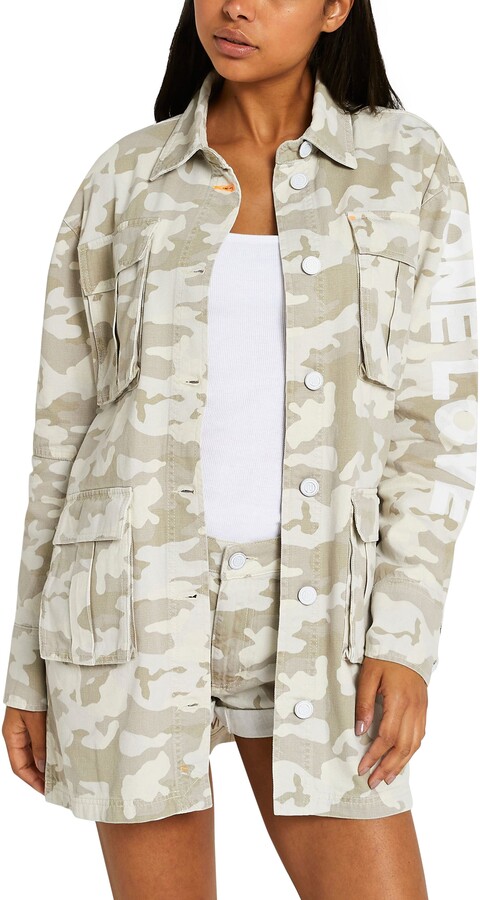 river island camo coat