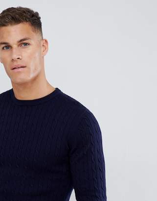 Jack and Jones Cable Knit In 100% Cotton
