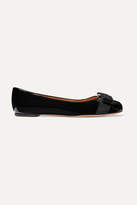 Thumbnail for your product : Ferragamo Varina Bow-embellished Patent-leather Ballet Flats - Black