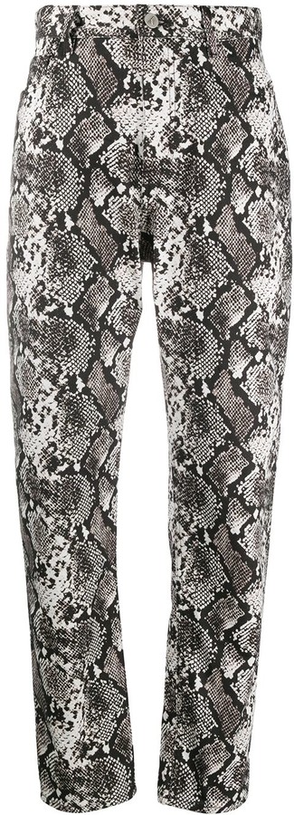 high waist snake print trousers