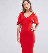 Thumbnail for your product : Club L Midi Dress With Cold Shoulder Frill Detail