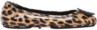 Tory Burch 10mm Minnie Leopard Patent Leather Flats