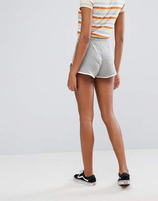 Monki Metallic Stripe Sporty Shorts