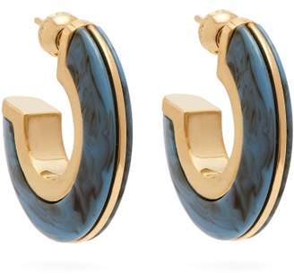 Burberry Marbled Hoop Earrings - Womens - Blue