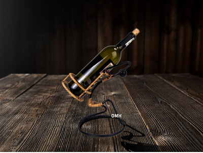 Old Modern Handicrafts 1 Bottle Tabletop Wine Bottle Rack in Black