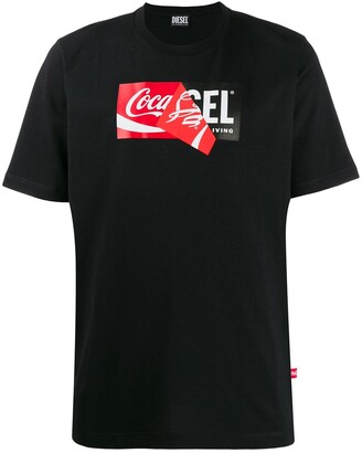Diesel Recycled fabric T-Shirt with doublelogo print
