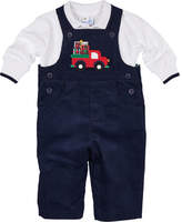 Thumbnail for your product : Florence Eiseman Pocket Full of Presents Overalls w/ Long-Sleeve Polo Top, Size 6-24 Months