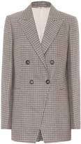 Thumbnail for your product : Brunello Cucinelli Checked linen, wool and silk blazer