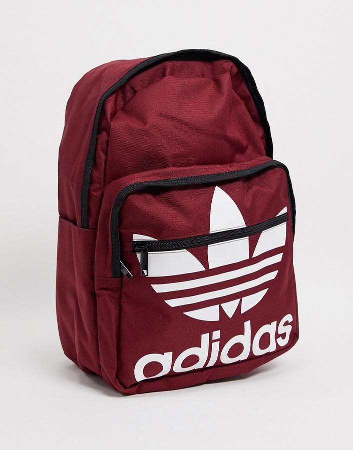 adidas trefoil backpack in burgundy - ShopStyle