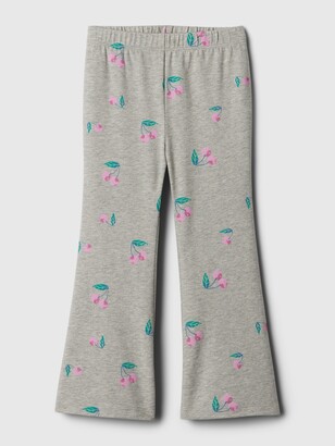 Plush Cozy-Knit Side-Slit Flare Pants for Girls