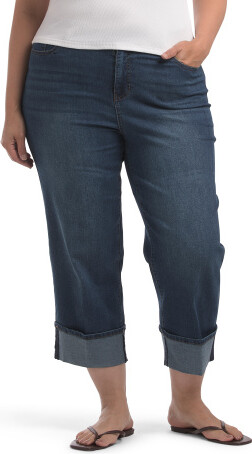 TJMAXX Plus Comfort Waist Straight Ankle Jeans For Women, Spandex/Cotton/Polyester