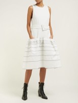 Thumbnail for your product : Proenza Schouler Dropped-waist Topstitched Stretch-cotton Dress - White