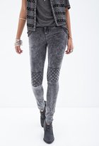 Thumbnail for your product : Forever 21 Diamond-Paneled Moto Jeans