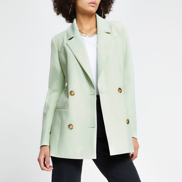 Longline Blazer River Island Mustard Blazer River Island Women - Main Image