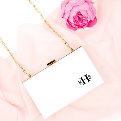 Koyal Wholesale Andaz Press Personalized Acrylic Clutch for Bridal Party