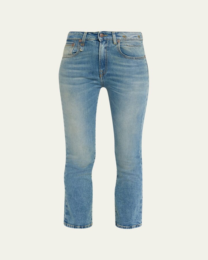 R 13 Kick Fit Straight Cropped Jeans