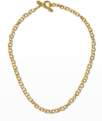Elizabeth Locke Tiny Sicilian 19K Gold Link Necklace, 18"