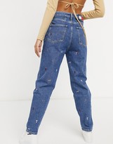 Thumbnail for your product : Tommy Jeans mom embroidered mom jean in light wash blue