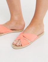 Thumbnail for your product : ASOS DESIGN Jollie knotted mule espadrille in coral