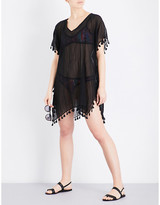 Thumbnail for your product : Seafolly Amnesia crinkled-cotton kaftan, Women's, Size: 1 Size, Black