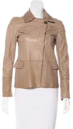 Brunello Cucinelli Leather Button-Up Jacket