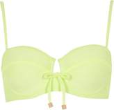 Thumbnail for your product : River Island Womens Neon yellow tie balconette bra bikini top