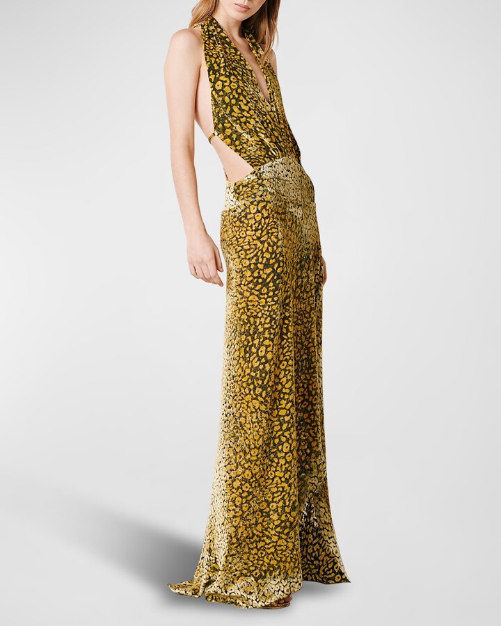 Adriana Iglesias Paris Cutout Leopard Velvet Plunging Gown - ShopStyle ...