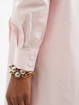 Thumbnail for your product : Simone Rocha Beaded-collar Striped Cotton-poplin Shirt Dress - Pink Multi