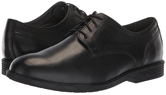 Hush Puppies Shepsky Plain Toe Oxford (Black Leather) Men's Shoes ...