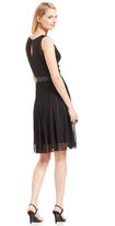Thumbnail for your product : SL Fashions Sleeveless Illusion-Stripe Belted Dress