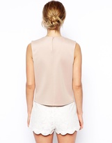 Thumbnail for your product : ASOS Shell Top in Scuba with Embellished Trim