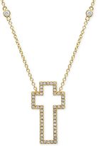Thumbnail for your product : Crislu 18k Gold Vermeil over Sterling Silver Cubic Zirconia Cross Pendant Necklace (11/20 ct. t.w.)