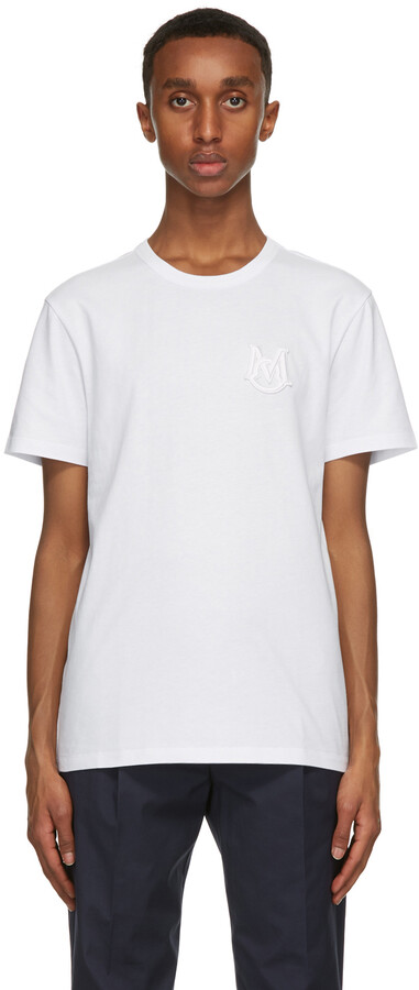 Moncler White Logo T-Shirt - ShopStyle