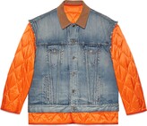 Thumbnail for your product : Gucci Reversible denim and ripstop jacket